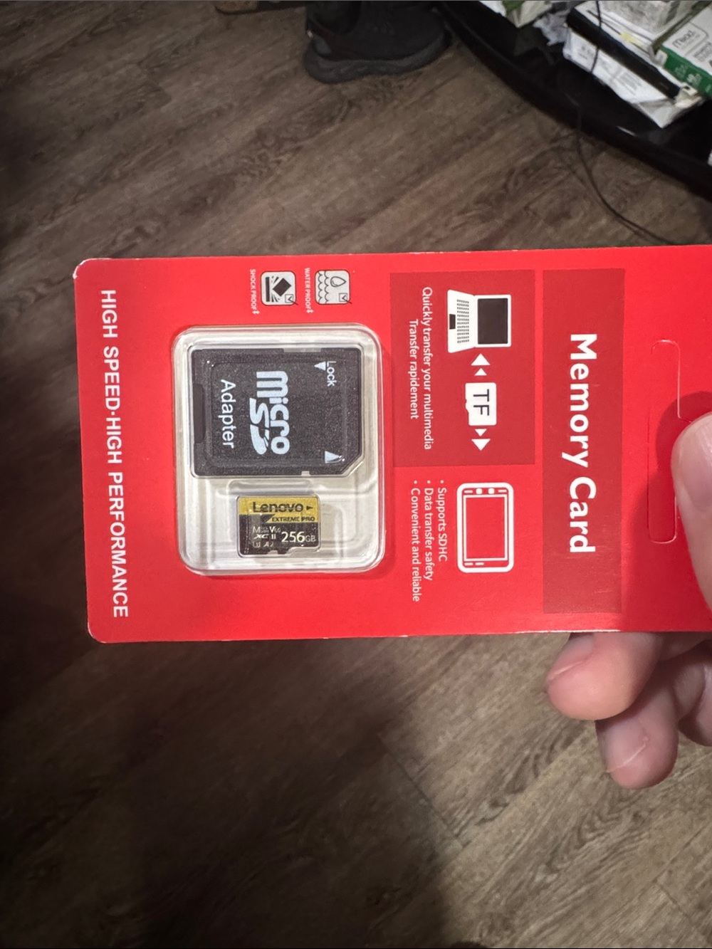 Lenovo 256GB MicroSD Card with Black Adapter - Red Packaging